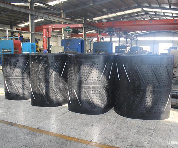 Shot blasting machine track